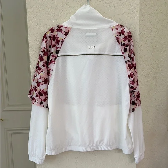 Lija White and Pink Bomber Jacket with High Collar - Picture 3 of 8